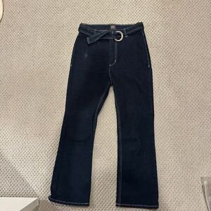 BDG Blue high rise Flare Wide Leg Jeans with belt in 27